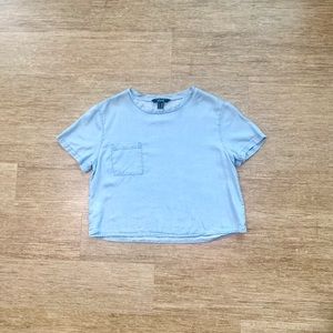 "SOCIETY” BLUE TOP